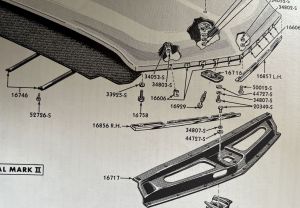 Front Hood Deflector Shield - Top Radiator Hood Lock Support - Restored